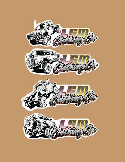 4WD Flex Design STICKERS - Nissan Patrol, Toyota Land Cruiser, Hilux