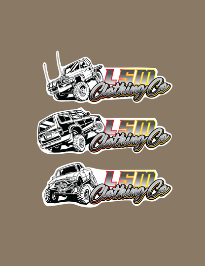 4WD Flex Design STICKERS - Nissan Patrol, Toyota Land Cruiser, Hilux