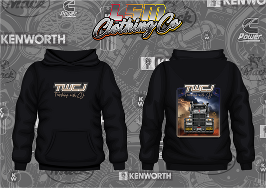 Trucking with CJ Kenworth T909 Design - Hoodies