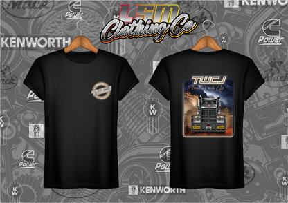 Trucking with CJ Kenworth T909 Design - T-Shirts