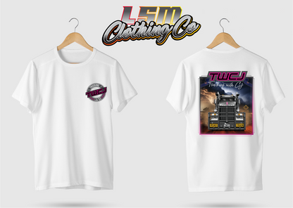 Trucking with CJ Kenworth T909 Design - T-Shirts