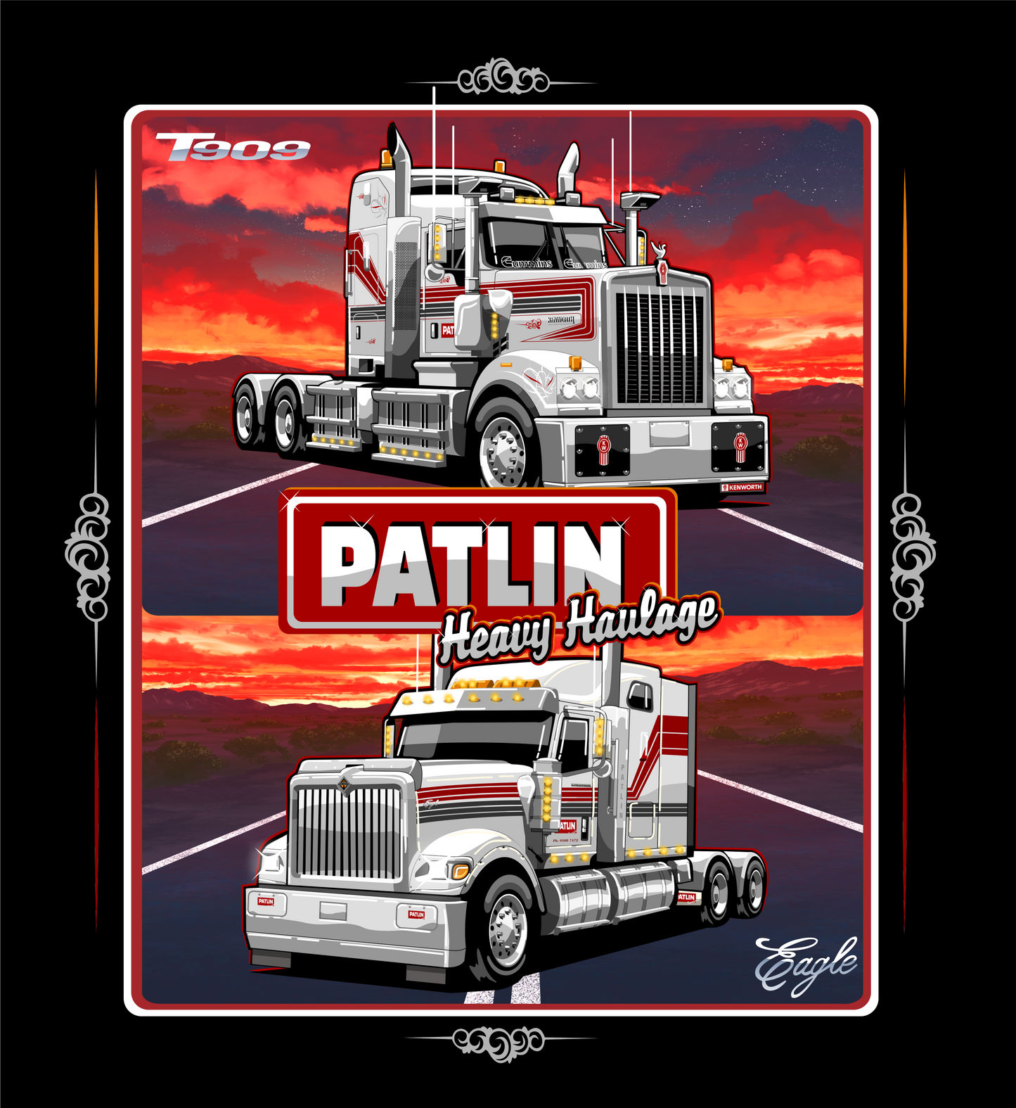 Kenworth T909 & Eagle Patlin Heavy Haulage Sticker